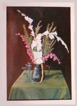 Orchideen und Gladiolen